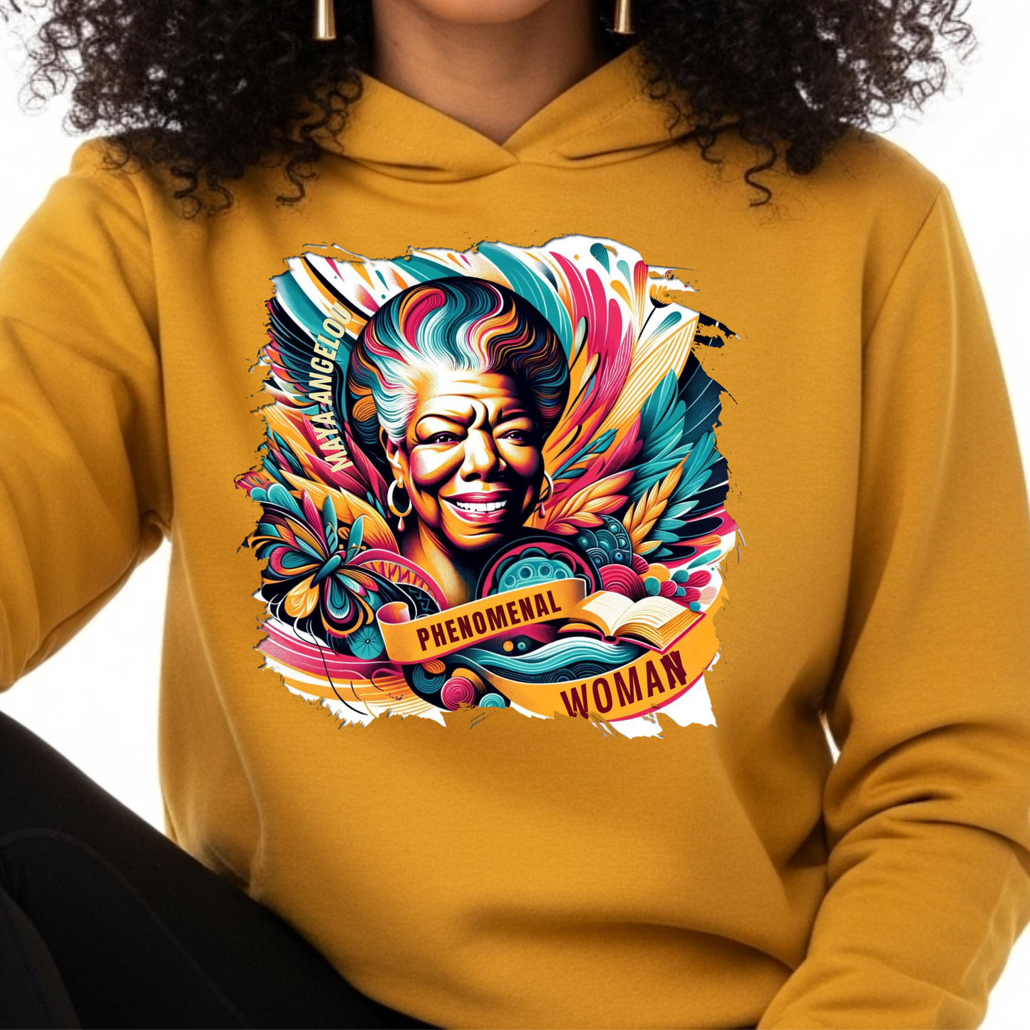 MAYA ANGELOU PHENOMENAL WOMAN HOODIE - INSPIRATIONAL BLACK HISTORY SWEATSHIRT