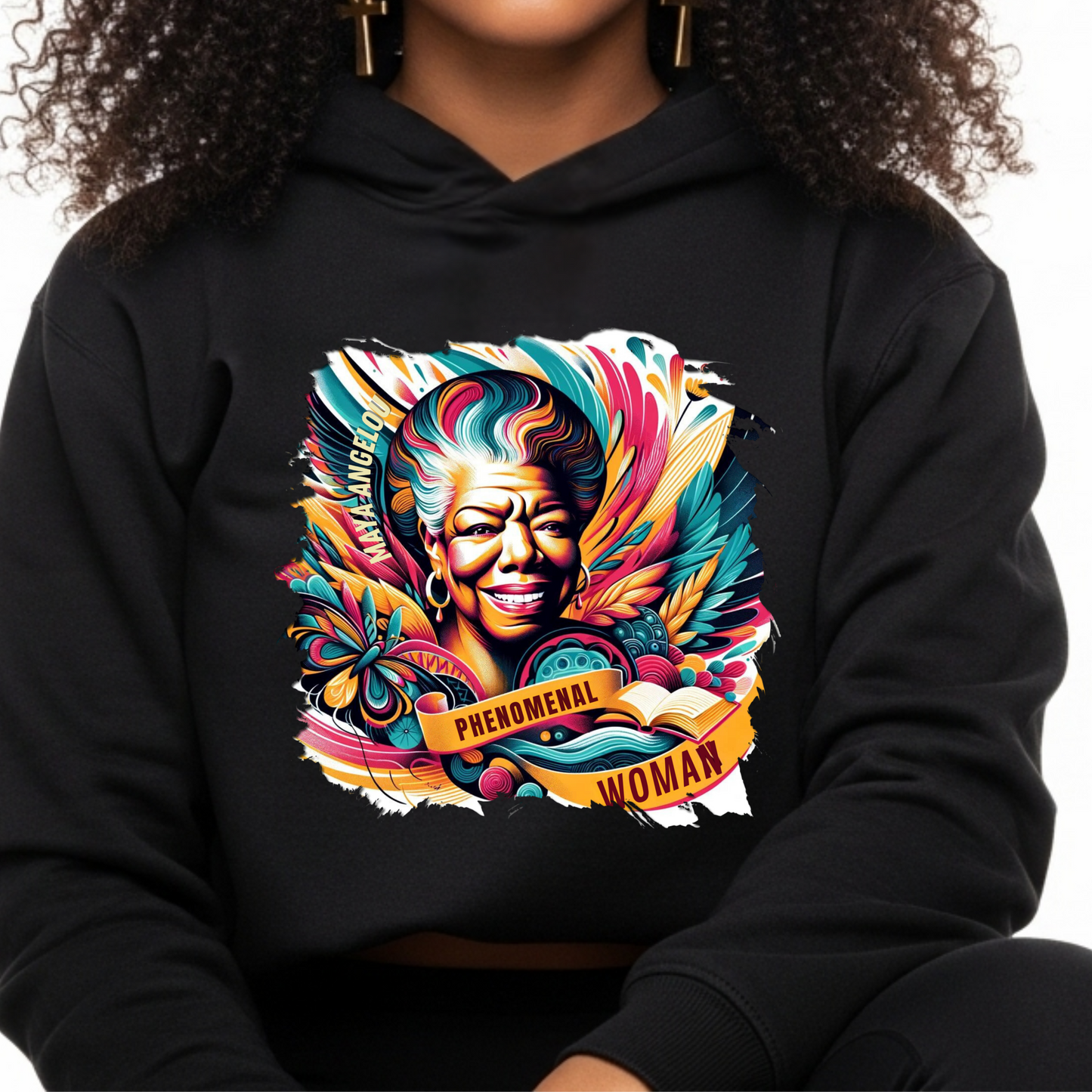 MAYA ANGELOU PHENOMENAL WOMAN HOODIE - INSPIRATIONAL BLACK HISTORY SWEATSHIRT