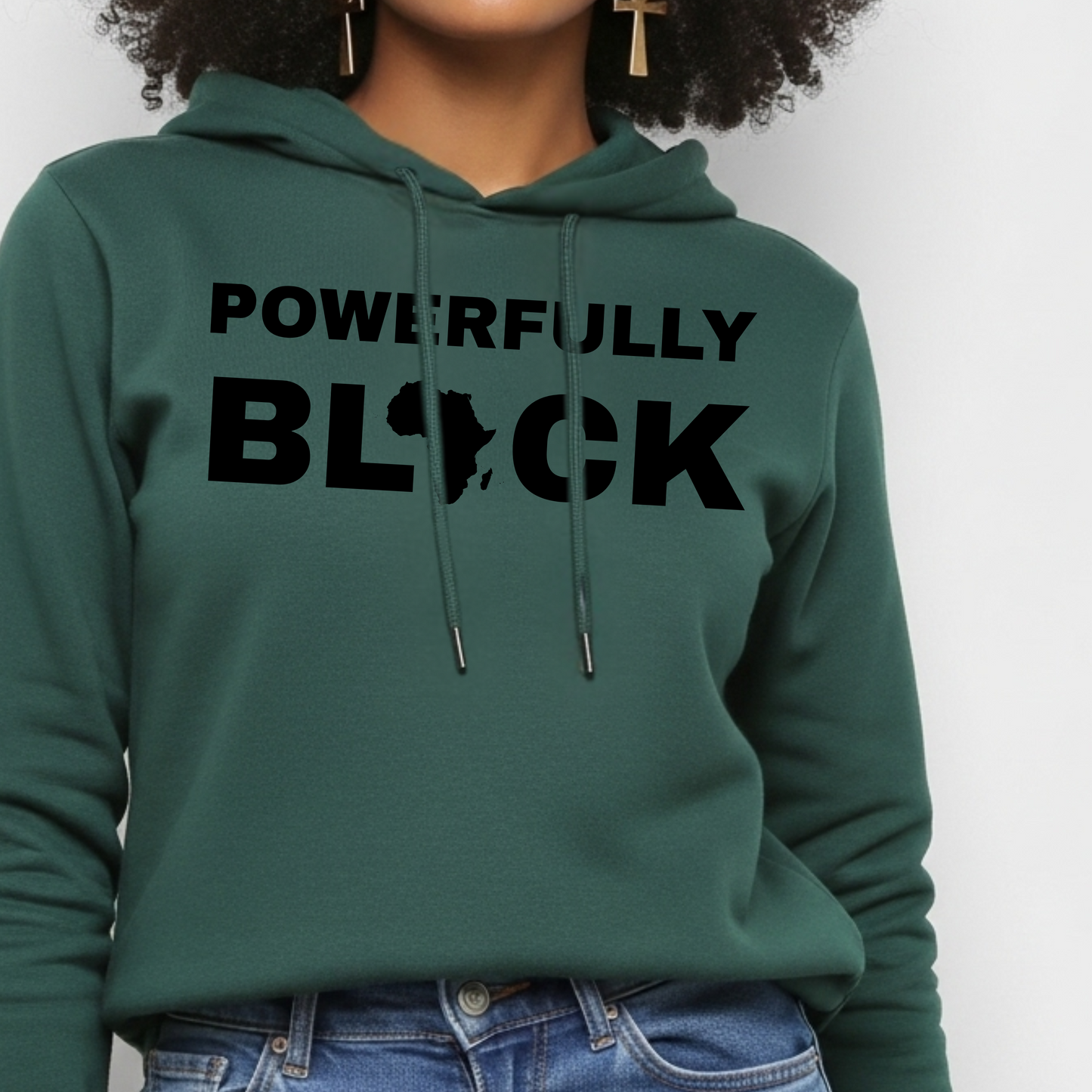 POWERFULLY BLACK HOODIE