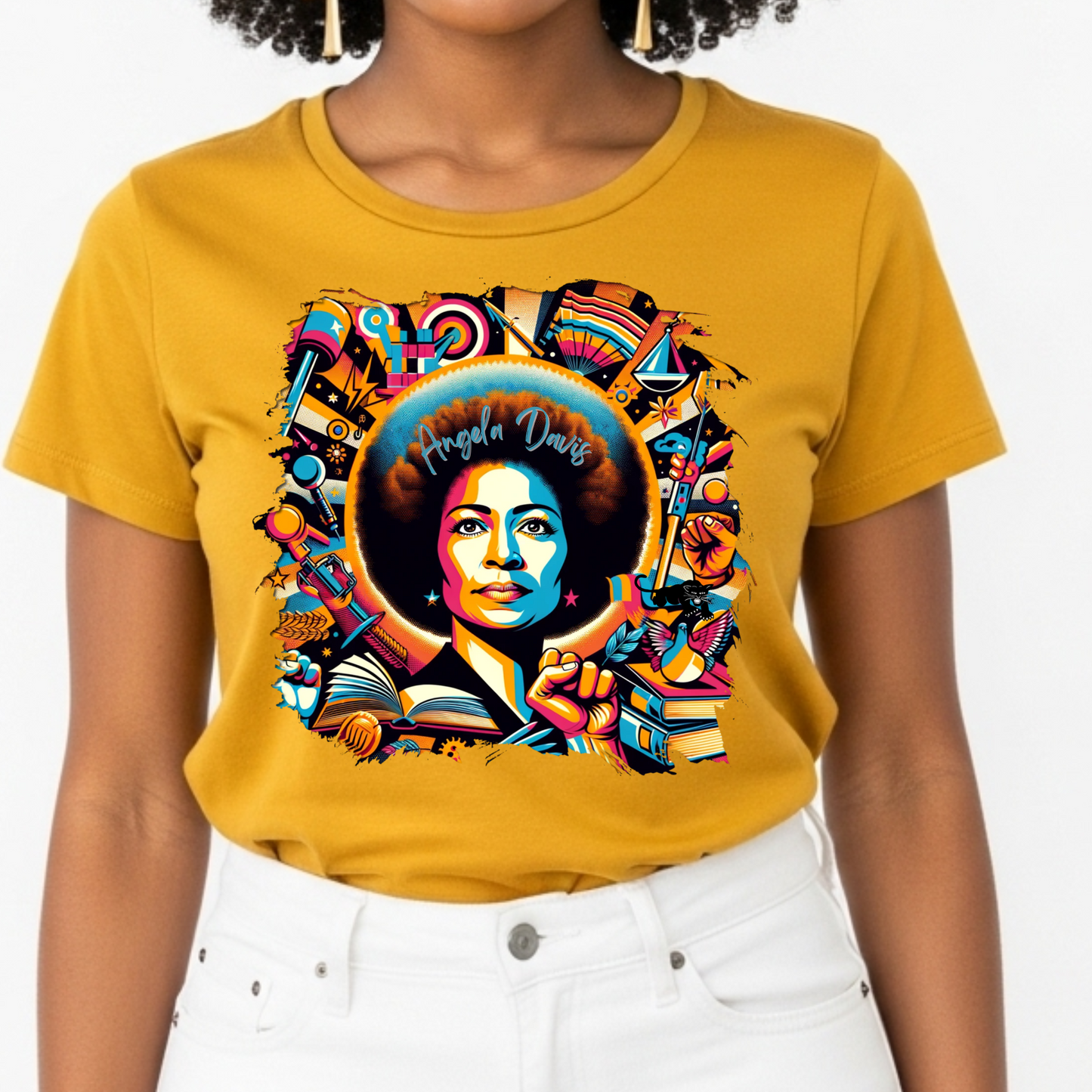 ANGELA DAVIS TEE - BOLD PRO-BLACK STATEMENT T-SHIRT