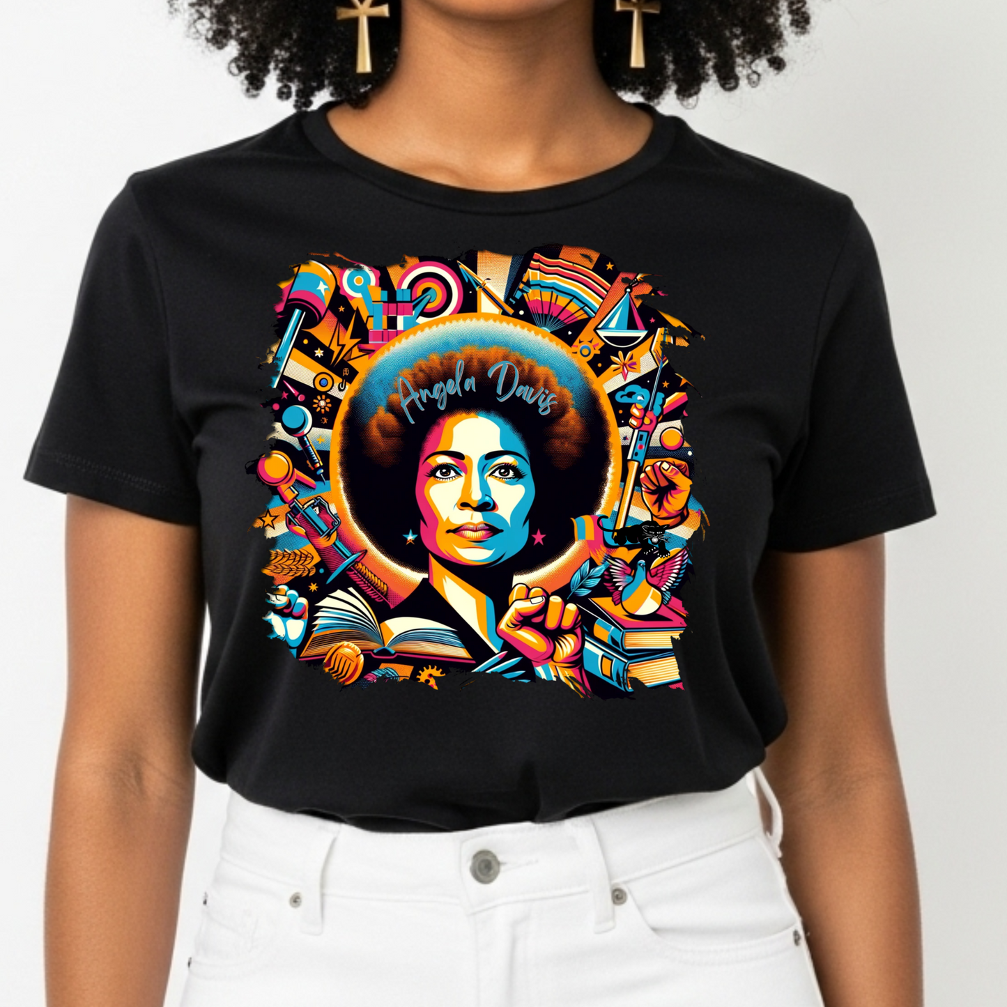 ANGELA DAVIS TEE - BOLD PRO-BLACK STATEMENT T-SHIRT
