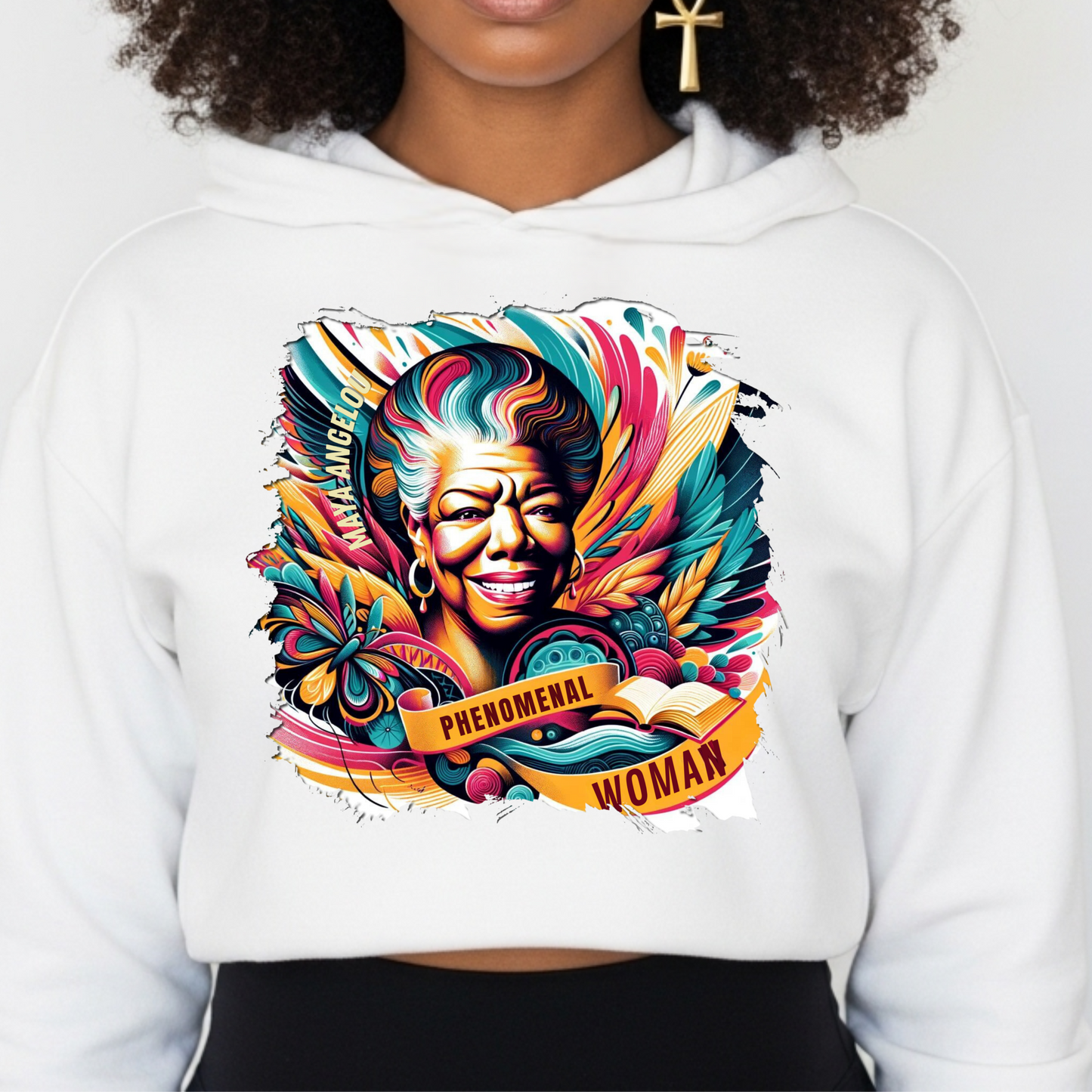 MAYA ANGELOU PHENOMENAL WOMAN HOODIE - INSPIRATIONAL BLACK HISTORY SWEATSHIRT