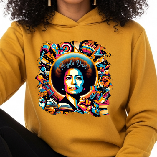 ANGELA DAVIS HOODIE - BOLD PRO-BLACK STATEMENT SWEATSHIRT