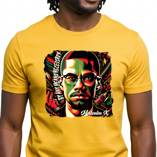 MALCOLM X TEE - BOLD BLACK EMPOWERMENT T-SHIRT